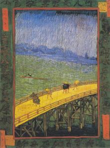 Vincent van Gogh (Dutch, Post-Impressionism, 1853-1890)- The Bridge in the Rain (after Hiroshige), 1887.